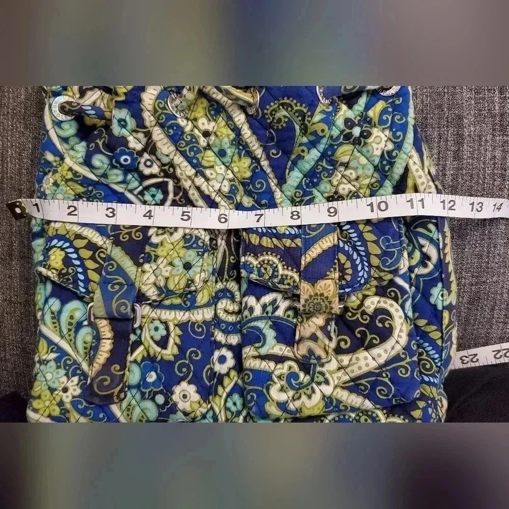 Vera Bradley drawstring bucket bag 12x13 with pockets crossbody shoulder bag - Picture 6 of 8